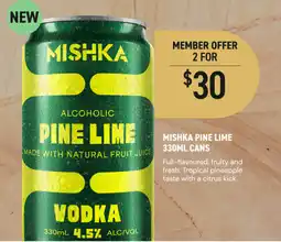Dan Murphy's Mishka Pine Lime Vodka offer