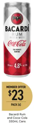 Dan Murphy's Bacardi Rum and Coca-Cola offer