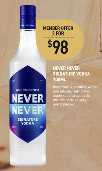 Never Never Signature Vodka