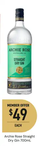 Dan Murphy's Archie Rose Straight Dry Gin offer