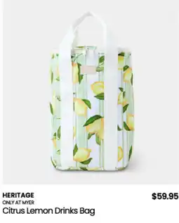 Myer Heritage Citrus Lemon Drinks Bag offer