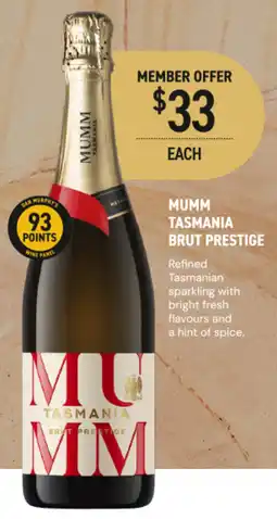 Dan Murphy's Mumm Tasmania Brut Prestige offer