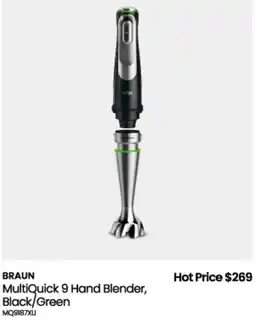 Myer Braun MultiQuick 9 Hand Blender, Black/Green offer