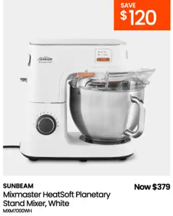 Sunbeam Mixmaster HeatSoft Planetary Stand Mixer, White
