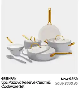 Myer Greenpan 5pc Padova Reserve Ceramic Cookware Set offer
