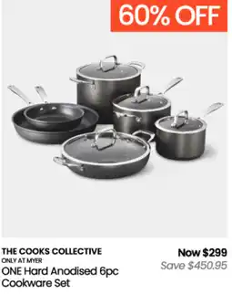 Myer The Cooks Collective ONE Hard Anodised 6pc Cookware Set offer