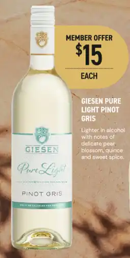 Dan Murphy's Giesen Pure Light Pinot Gris offer