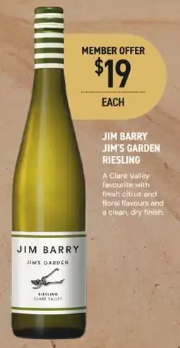 Dan Murphy's Jim Barry Jim's Garden Riesling offer