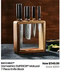 Myer Baccarat Damashiro Emperor Mokuzai 7 Piece Knife Block offer