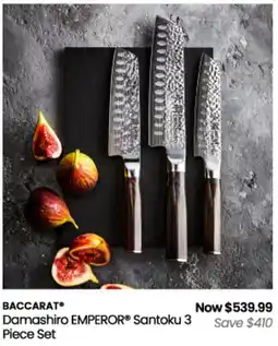 Myer Baccarat Damashiro EMPEROR Santoku 3 Piece Set offer