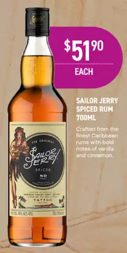Dan Murphy's Sailor Jerry Spiced Rum offer