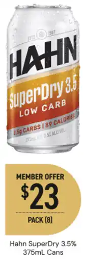 Dan Murphy's Hahn SuperDry 3.5% offer