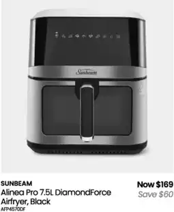 Myer Sunbeam Alinea Pro 7.5L DiamondForce Airfryer, Black offer