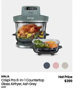 Myer Ninja Crispi Pro 6-in-1 Countertop Glass Airfryer, Ash Grey offer
