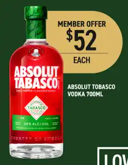Dan Murphy's Absolut Tabasco Vodka offer