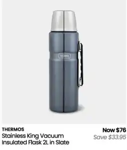 Myer Thermos Stainless King Vacuum Insulated Flask 2L in Slate offer