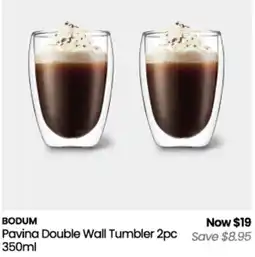 Myer Bodum Pavina Double Wall Tumbler offer