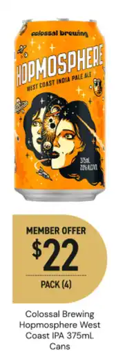 Dan Murphy's Colossal Brewing Hopmosphere West Coast IPA offer