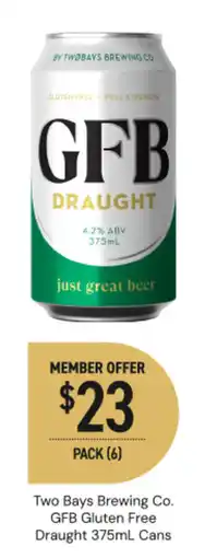 Dan Murphy's Two Bays Brewing Co. GFB Gluten Free Draught offer