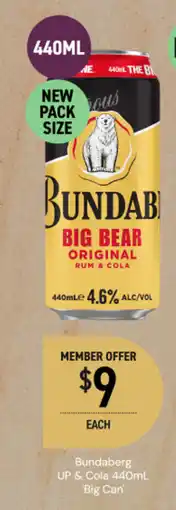 Dan Murphy's Bundaberg Big Bear Original Rum & Cola offer
