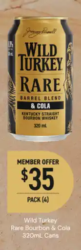 Dan Murphy's Wild Turkey Rare Bourbon & Cola offer