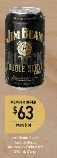 Dan Murphy's Jim Beam Black Double Serve Cola offer