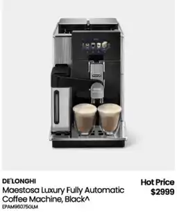 Myer De'Longhi Maestosa Luxury Fully Automatic Coffee Machine, Black offer
