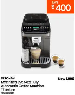 Myer De'Longhi Magnifica Evo Next Fully Automatic Coffee Machine, Titanium offer