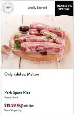 Tasman Butchers Pork Spare Ribs offer