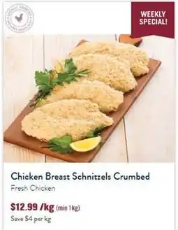 Tasman Butchers Chicken Breast Schnitzels Crumbed offer