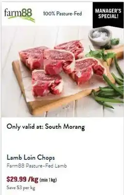 Tasman Butchers Lamb Loin Chops Farm88 Pasture-Fed Lamb offer