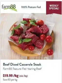 Tasman Butchers Beef Diced Casserole Steak Farm88 Pasture-Fed Yearling Beef offer
