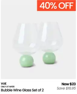 Myer Vue Bubble Wine Glass Set of 2 offer