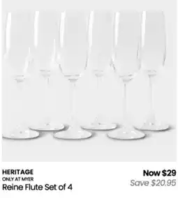 Myer Reine Flute Set of 4 offer