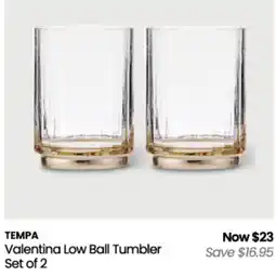 Myer Tempa Valentina Low Ball Tumbler offer