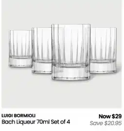 Myer Luigi Bormioli Bach Liqueur 70ml offer