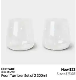Myer Heritage Pearl Tumbler Set of 2 offer