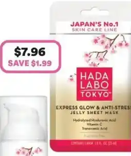 Priceline Hada labo tokyo express glow & anti-stress jelly sheet mask offer