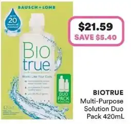 Priceline Biotrue Multi-Purpose Solution Duo Pack offer