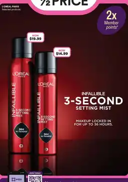 Priceline L'Oréal Paris Infallible 3-Second Setting Mist offer