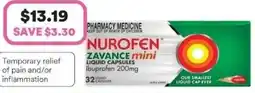Priceline Nurofen Zavance mini Liquid Capsules offer