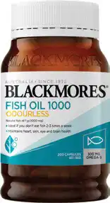 Discount Drug Stores Blackmores Fish Oil 1000mg Odourless 200 Capsules offer