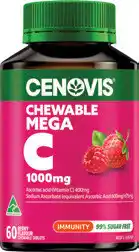 Discount Drug Stores Cenovis Chewable Mega C 1000mg Berry 60 Tablets offer