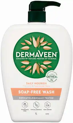 Priceline DermaVeen Daily Nourish Soap-Free Wash for Dry & Sensitive Skin offer
