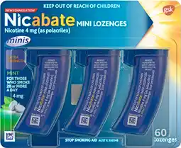Priceline Nicabate Mini Lozenges Nicotine 4mg Extra Strength Mint 60 Lozenges offer