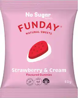 Priceline Fun Day Natural Sweets Strawberry & Cream Flavoured Gummies offer