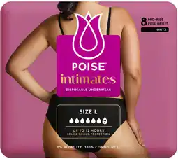 Priceline NEW Poise Intimates Disposable Underwear L 8 Full Briefs offer
