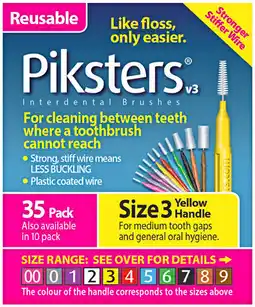 Priceline Piksters Interdental Brushes Size 3 Yellow Handle offer