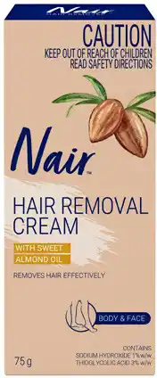 Priceline Nair Hair Removal Cream with Sweet Almond Oil Body & Face offer