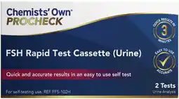Priceline Chemists' Own Procheck FSH Rapid Test Cassette (Urine) offer
